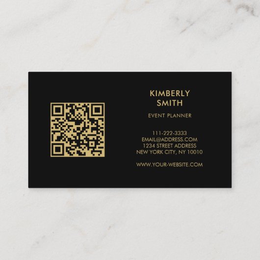 Goud paarse amethist edelsteen QR code professiona Visitekaartje (Achterkant)