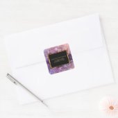 Goud paarse amethist edelsteen retouradres vierkante sticker (Envelop)