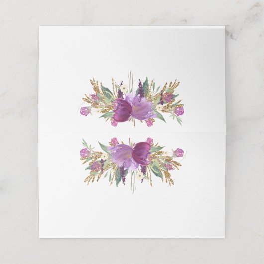Goud Paarse Amethist Wildbloemen Plaatskaarten Plaatskaartje (Buitenkant ongevouwen)