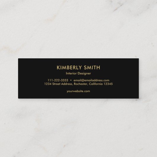 Goud paarse amethyste gemstone geode mini visitekaartje (Achterkant)