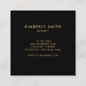 Goud paarse amethyste gemstone geode vierkante visitekaartje (Achterkant)