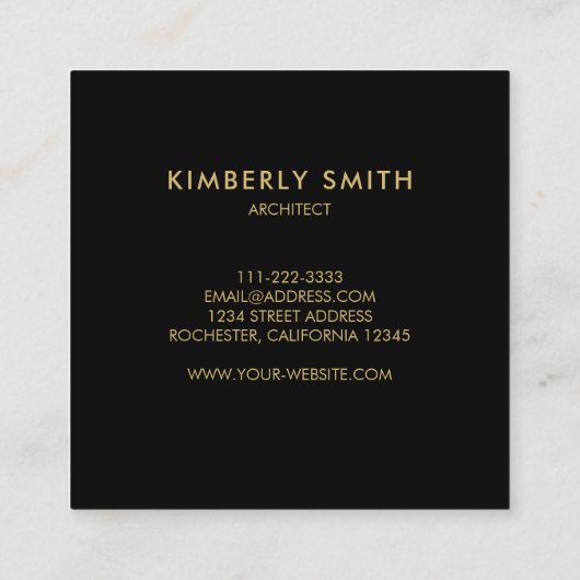 Goud paarse amethyste gemstone geode vierkante visitekaartje (Achterkant)