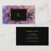 Goud paarse amethyste gemstone geode visitekaartje (Voorkant / Achterkant)