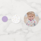 Goud & Paarse | Ballonnen Meisje 1e Verjaardag Fee Confetti (Voorkanten)