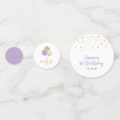 Goud & Paarse | Ballonnen Meisje 1e Verjaardag Fee Confetti (Achterkanten)