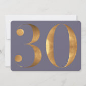 Goud Paarse Blauw Hydrangeas 30e Verjaardag Foto Kaart (Achterkant)