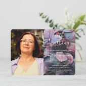 Goud Paarse Blauw Hydrangeas 60e Verjaardag Foto Kaart (Staand voorkant)