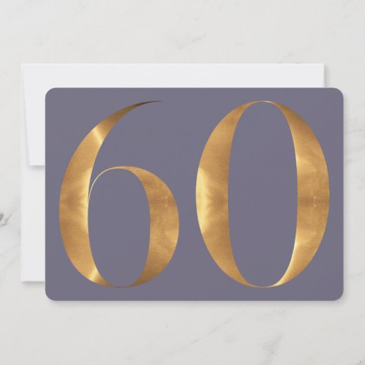 Goud Paarse Blauw Hydrangeas 60e Verjaardag Foto Kaart (Achterkant)