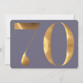 Goud Paarse Blauw Hydrangeas 70e Verjaardag Foto Kaart (Achterkant)