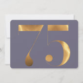 Goud Paarse Blauw Hydrangeas 75e Verjaardag Foto Kaart (Achterkant)