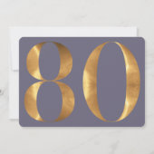 Goud Paarse Blauw Hydrangeas 80e Verjaardag Foto Kaart (Achterkant)