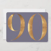 Goud Paarse Blauwe Hortensia's 90ste Verjaardagsfo Kaart (Achterkant)