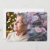 Goud Paarse Blauwe Hortensia's 90ste Verjaardagsfo Kaart (Voorkant)