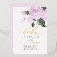 Goud Paarse Bloem Meisje Baby in Bloom Shower