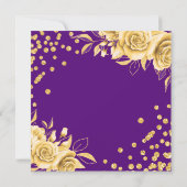 Goud Paarse Bloemen Glitter 30ste Verjaardagsscrip Kaart (Achterkant)