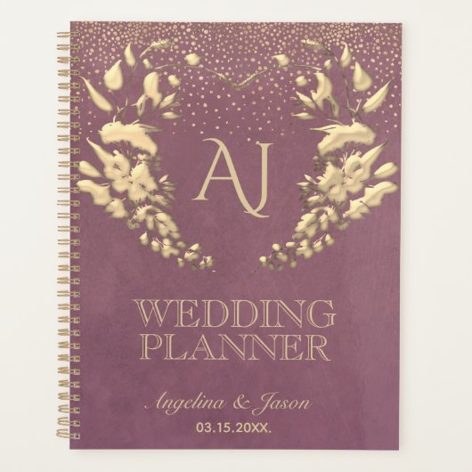 Goud Paarse Bruiloft Planner (Voorkant)