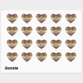 Goud & Paarse Damask Dank u Hart Sticker (Vel)