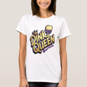 Goud Paarse Dink Koningin Gepersonaliseerde Naam T-shirt