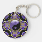 Goud Paarse Energie YinYang-Sleutelhanger Sleutelhanger (Achterkant)