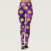 Goud & Paarse Galaxy Dharma Mandala Leggings (Achterkant)