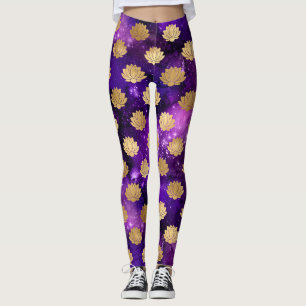 Goud & Paarse Galaxy Dharma Mandala Leggings