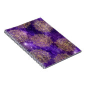 Goud & Paarse Galaxy Dharma Mandala Patroon Notitieboek (Rechterzijde)