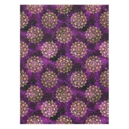 Goud & Paarse Galaxy Dharma Mandala Patroon Tafelkleed