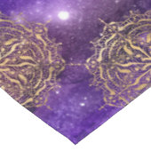 Goud & Paarse Galaxy Dharma Mandala Patroon Tafelkleed (Gekanteld)