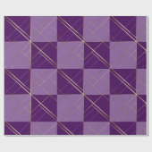 Goud paarse Geometrisch patroon Inpakpapier (Vlak)