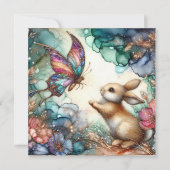 Goud Paarse Glazen in lood konijnenvlinder Pasen Feestdagenkaart