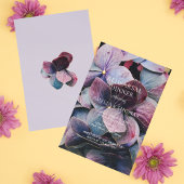 Goud Paarse Hydrangeas bruiloft repetitie diner Kaart