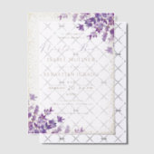 Goud Paarse Lavendel Nuestra Boda Spaans Bruiloft Vellum Uitnodigingen (Offset (Uitnodiging))