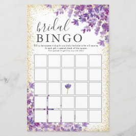 Goud Paarse Lavenders Vrijgezellenfeest Bingo spel