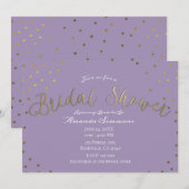 Goud & Paarse Lila Modern Glam Vrijgezellenfeest Kaart (Voorkant / Achterkant)