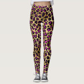 Goud & Paarse Luipaardprint Leggings (Voorkant)