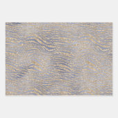 Goud Paarse Luxe Glitter Zebra Inpakpapier Vel (Voorkant)