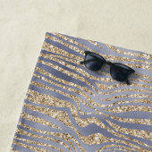 Goud Paarse Luxe Glitter Zebra Strandlaken (In situ)