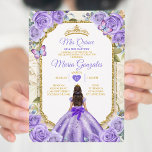 Goud Paarse Mis Quince Lavendel 15 Anos Kroon Kaart<br><div class="desc">Quinceañera Paarse Lavendel Gouden Kroonuitnodiging Mis Quince 15 Anos,  16e Verjaardag, </div>