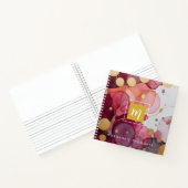 Goud Paarse Monogram Vierkant Notitieboek (Binnen)