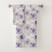 Goud Paarse Parel Witte Bloemen Bad Handdoek (Insitu)