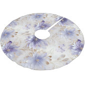  Goud Paarse Parel Witte Bloemen Kerstboom Rok (Gekanteld)