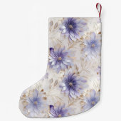  Goud Paarse Parel Witte Bloemen Kleine Kerstsok (Achterkant)