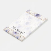 Goud Paarse Parel Witte Bloemen Post-it® Notes (Schuin)