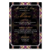 Goud Paarse Tribal Bruiloft Menu+Table Nummer Kaar Kaart (Achterkant)