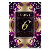Goud Paarse Tribal Bruiloft Menu+Table Nummer Kaar Kaart (Voorkant)