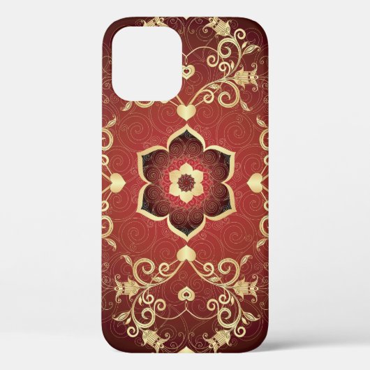 Goud-Paarse Valentijn Rond Lijst Case-Mate iPhone Case (Achterkant)