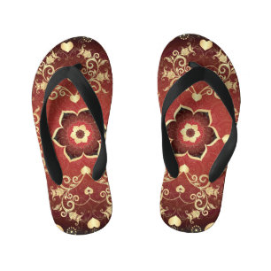 Goud-Paarse Valentijn Rond Lijst Kinder Teenslippers