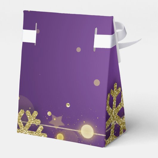 Goud Paarse Winter 40e Verjaardag Dank u Bedankdoosjes (Achterkant)