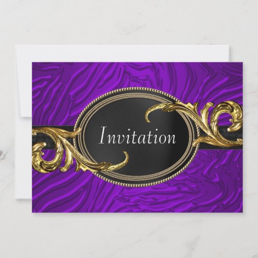 Goud Paarse Zebra All Occasion Feest Kaart (Voorkant)