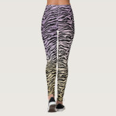 Goud Paarse Zwart Zebra Print Waterverf Ombre Leggings (Achterkant)